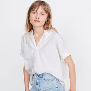 *NWT* Madewell Park Popover Shirt White XXS Relaxed Fit Beachy